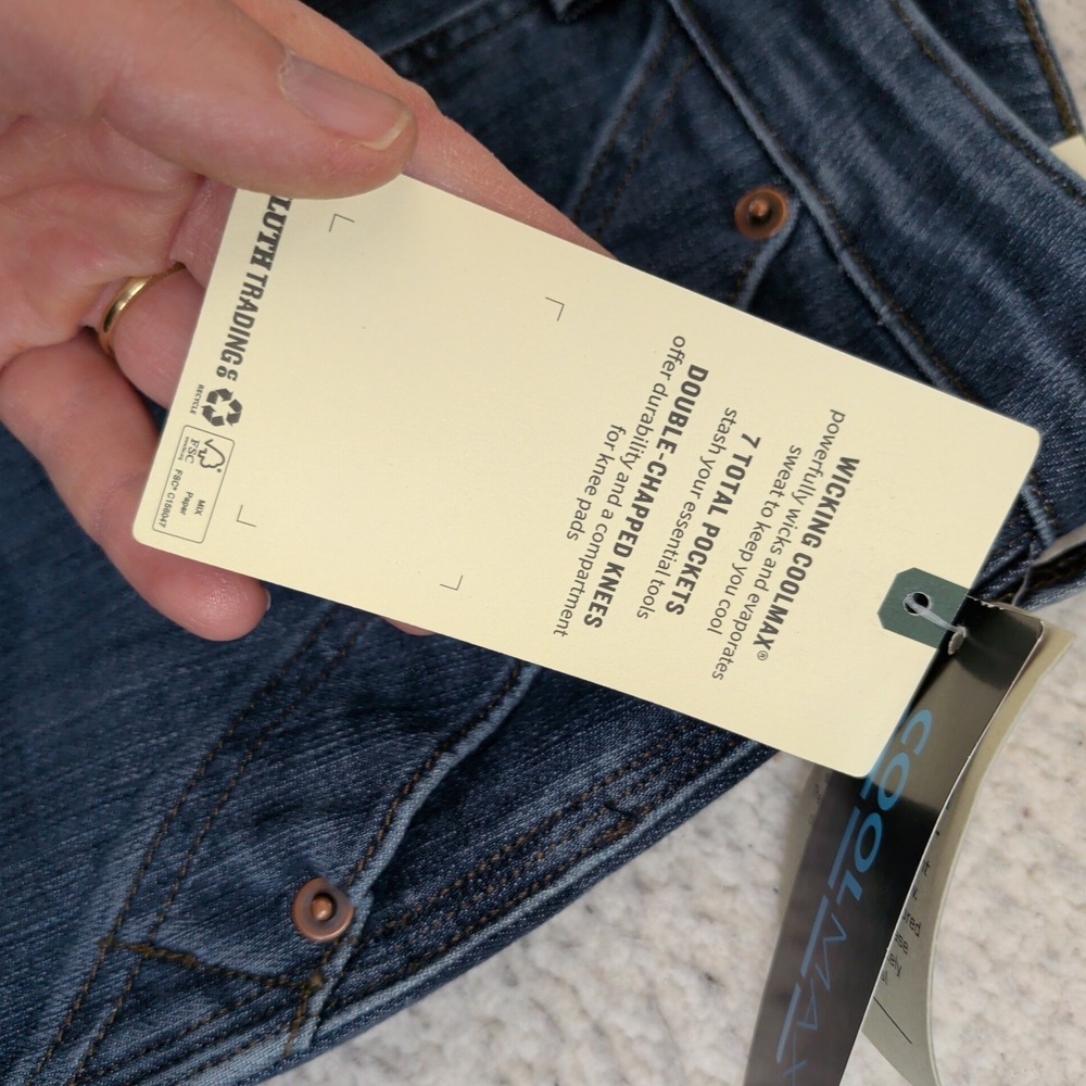 Duluth Trading Co Womens 18 Reg CoolMax Double Flex Denim Carpenter Pants 91404 - Picture 4 of 8
